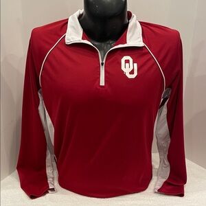 Mens Colosseum University of Oklahoma Sooners Maroon and White Long Sleeve Shirt